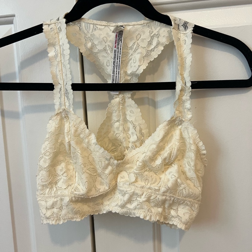 Free People Cream Lace Bralette Size Small